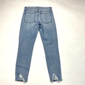 Rag Bone Cate Mid-Rise Skinny Sailortown Slim Ankle Jean Women 26 Distressed Hem